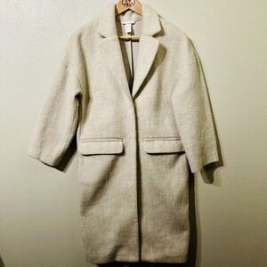 H & M Knee Length Coat Beige‎  Drop Shoulder Classic Style Women's Size 0 / S